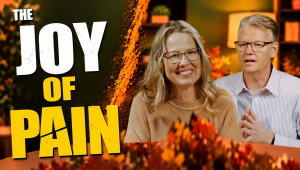 Julie and Ken Norton beside the words “The Joy of Pain” for The Visiting Table Episode 14, How to Find Joy When Life Hurts.